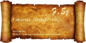 Fabinyi Szebáld névjegykártya